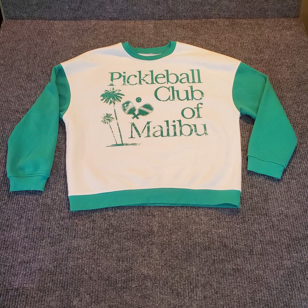 Grayson Threads Pickleball Malibu Sweatshirt Medium Retro Green White
